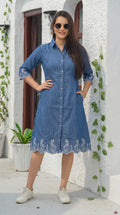 Product Carousel Image 3: Indigo Denim Cutwork Dress