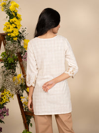 Brown Cut-Work Detail Top - Etiquette Apparel