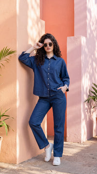 Smart Casual Denim Co-ord Set - Etiquette Apparel