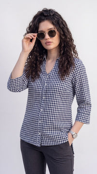 Gingham Check Cotton Top