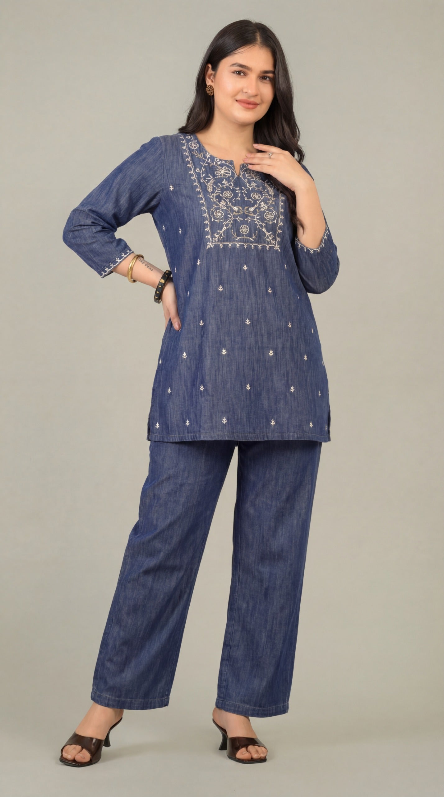 Denim Meets Dori Co-Ord Set - Etiquette Apparel