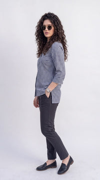 Gingham Check Cotton Top