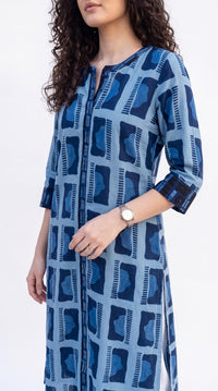Indigo Abstract Printed Kurta