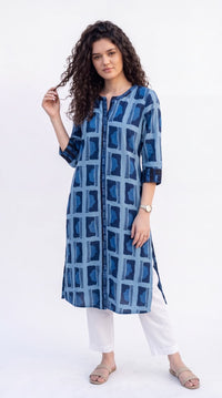 Indigo Abstract Printed Kurta