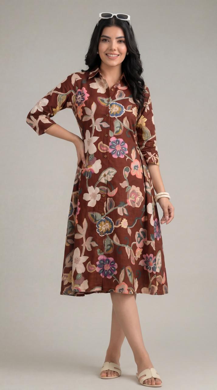 Abstract Summer Ease Dress - Etiquette Apparel