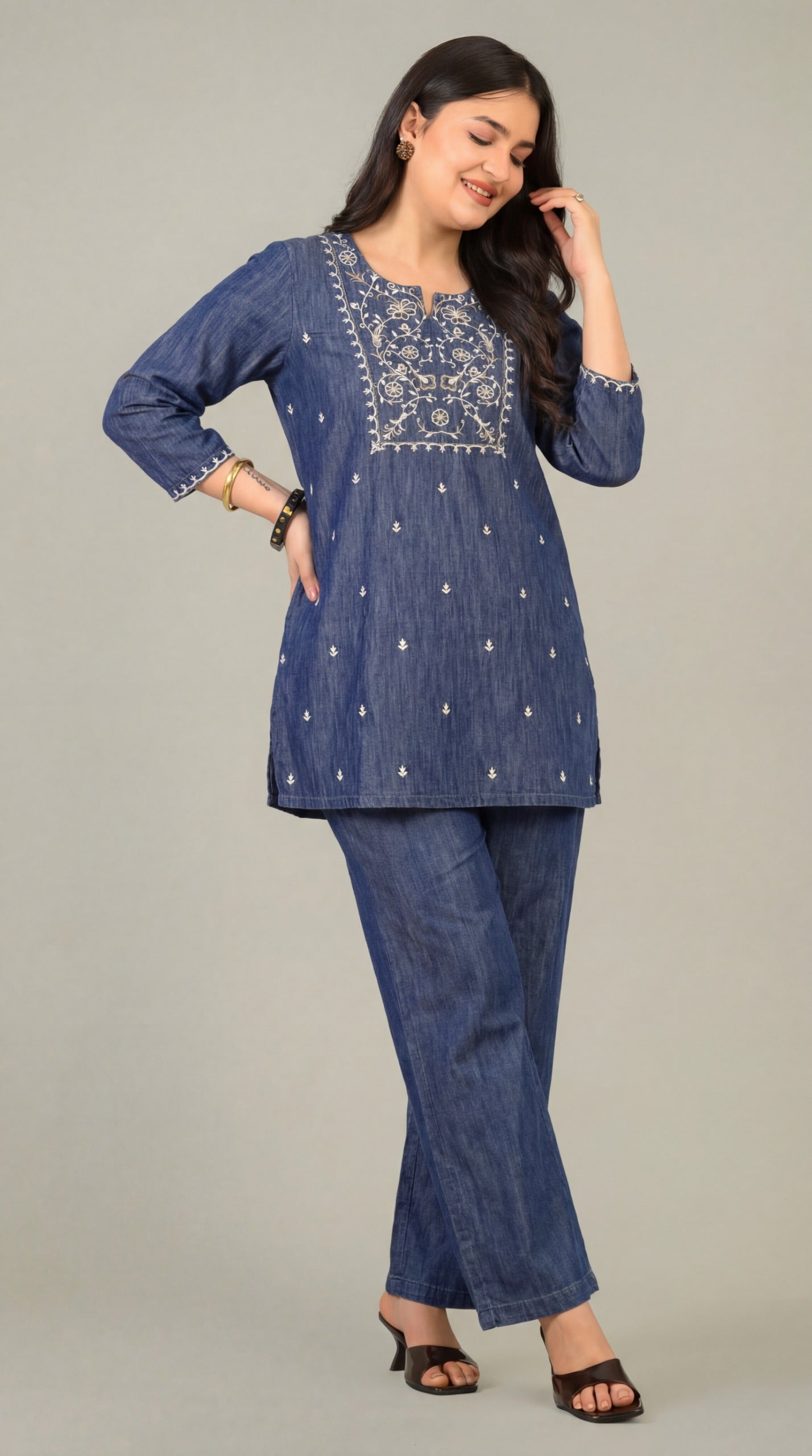 Denim Meets Dori Co-Ord Set - Etiquette Apparel