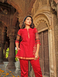 A formal and sober handwoven maheshwari short kurta Etiquette Apparel