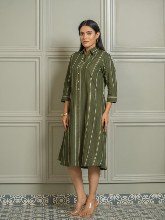Collared Striped Dress for Women - Etiquette Apparel