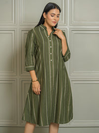 Collared Striped Dress for Women - Etiquette Apparel