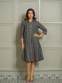 Collared Striped Dress for Women - Etiquette Apparel