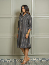 Collared Striped Dress for Women - Etiquette Apparel