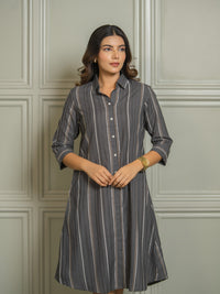 Collared Striped Dress for Women - Etiquette Apparel