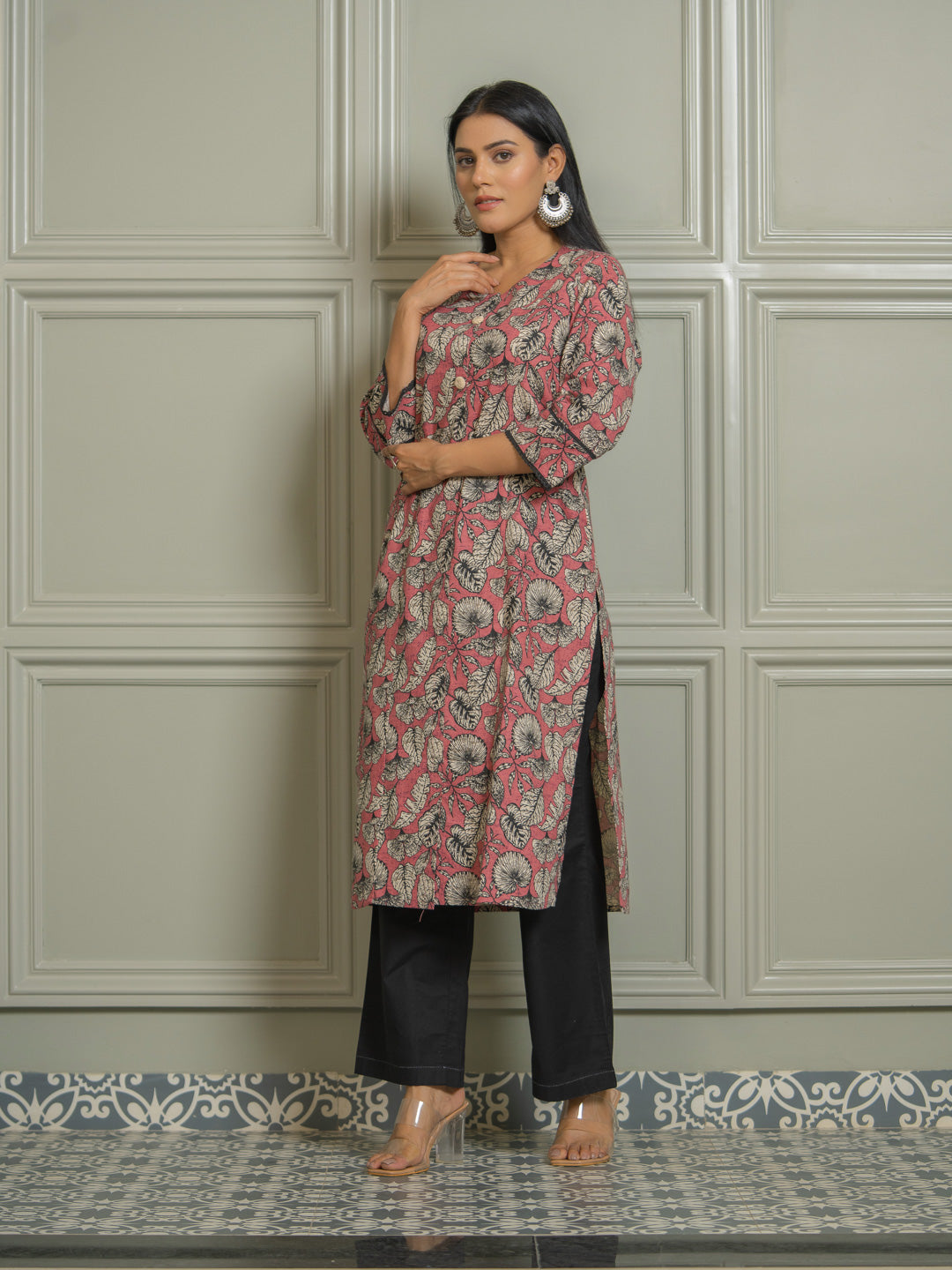 Floral Printed Cotton Flex Kurta for Women - Etiquette Apparel