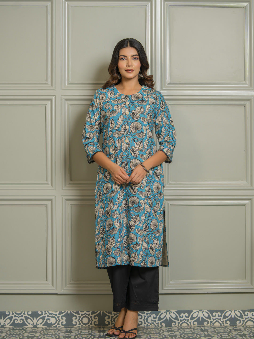 Floral Printed Cotton Flex Kurta for Women
