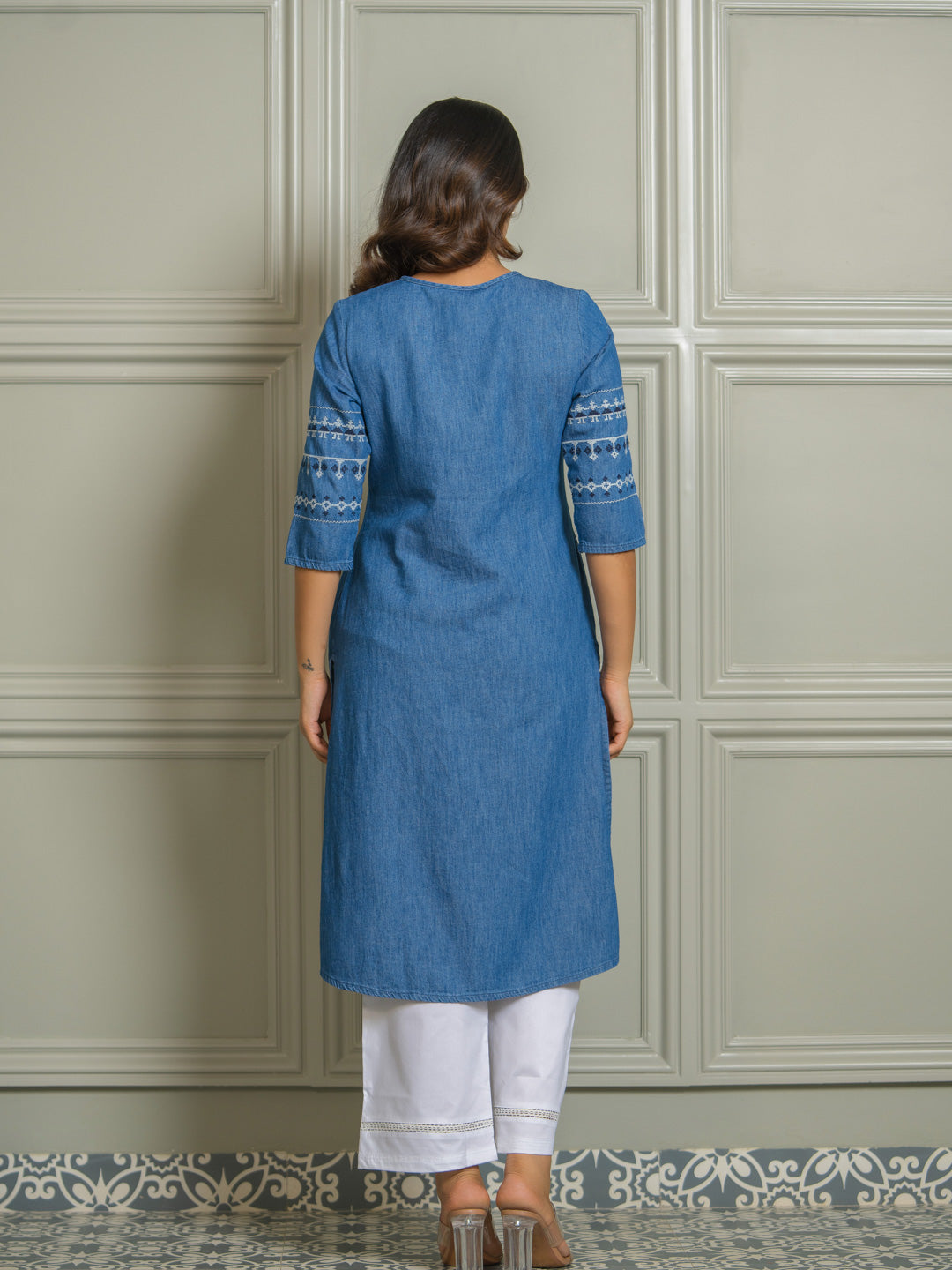 Everyday Wear Denim Cotton Kurta - Etiquette Apparel