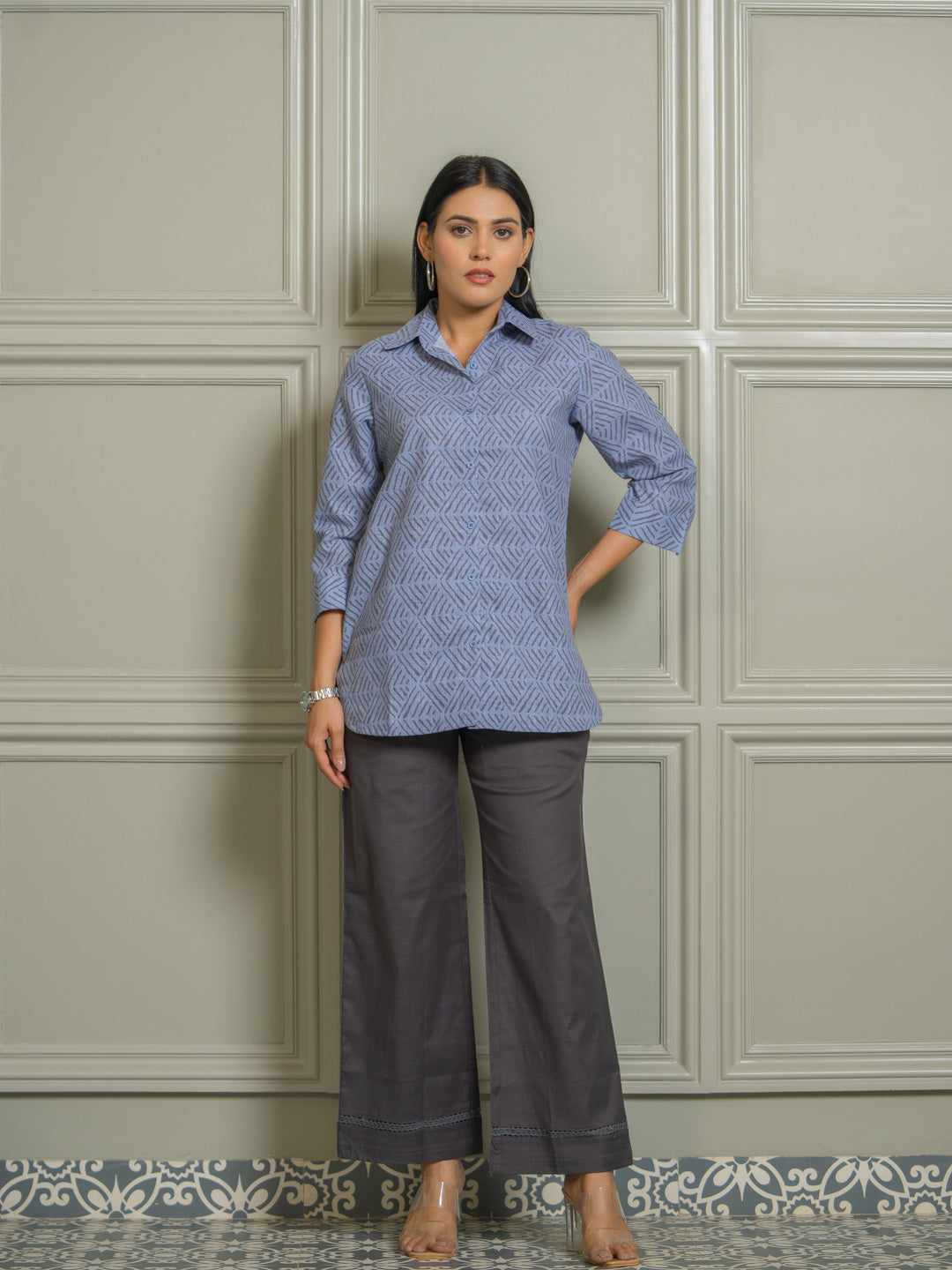 Pattern Play Geometric Top - Etiquette Apparel