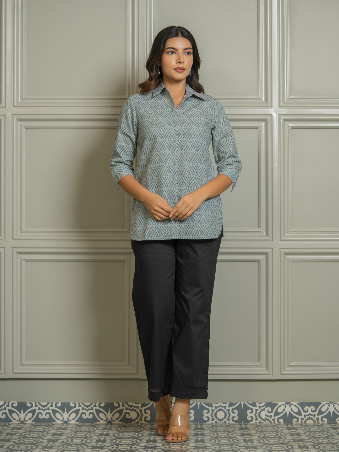 Pattern Play Geometric Top - Etiquette Apparel