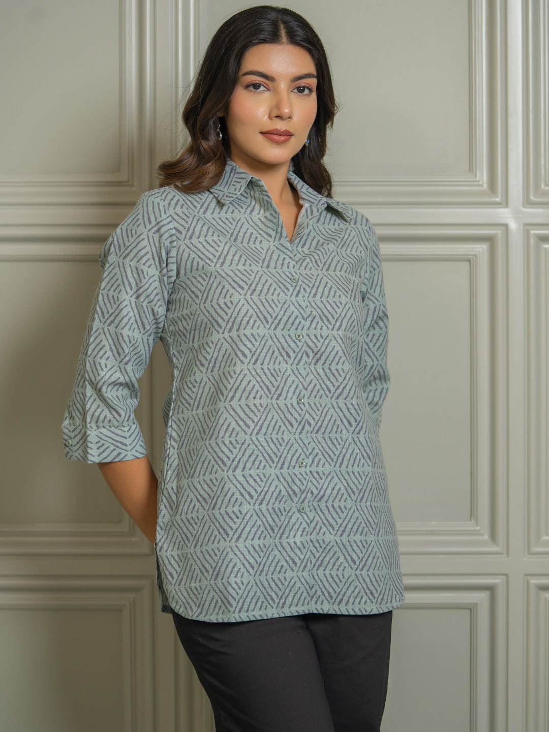 Pattern Play Geometric Top - Etiquette Apparel
