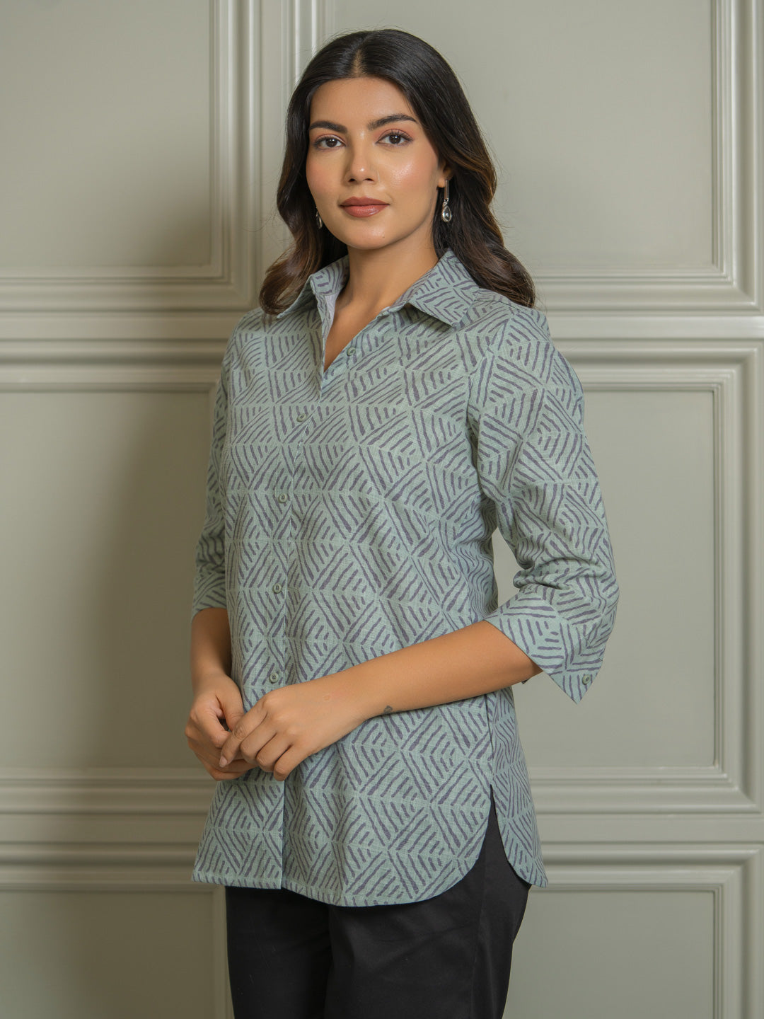 Pattern Play Geometric Top - Etiquette Apparel 