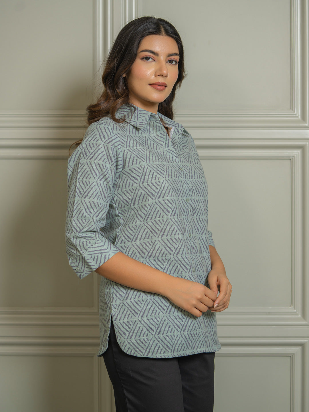 Pattern Play Geometric Top - Etiquette Apparel