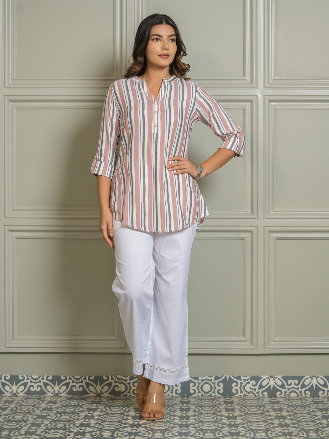 Product Carousel Image 2: Women’s Striped Blend Shirts