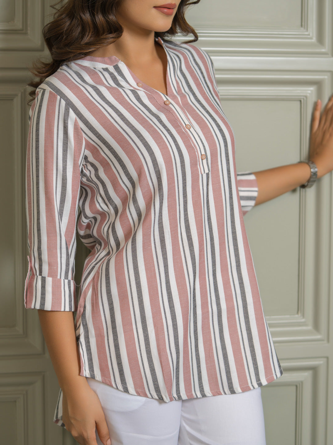Product Carousel Image 5: Women’s Striped Blend Shirts