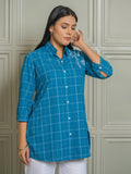 Product Carousel Image 8: Women’s Checked Shirts – Rust & Teal Embroidery