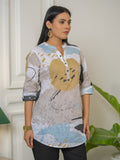 Product Carousel Image 2: Abstract Brasso Print Top