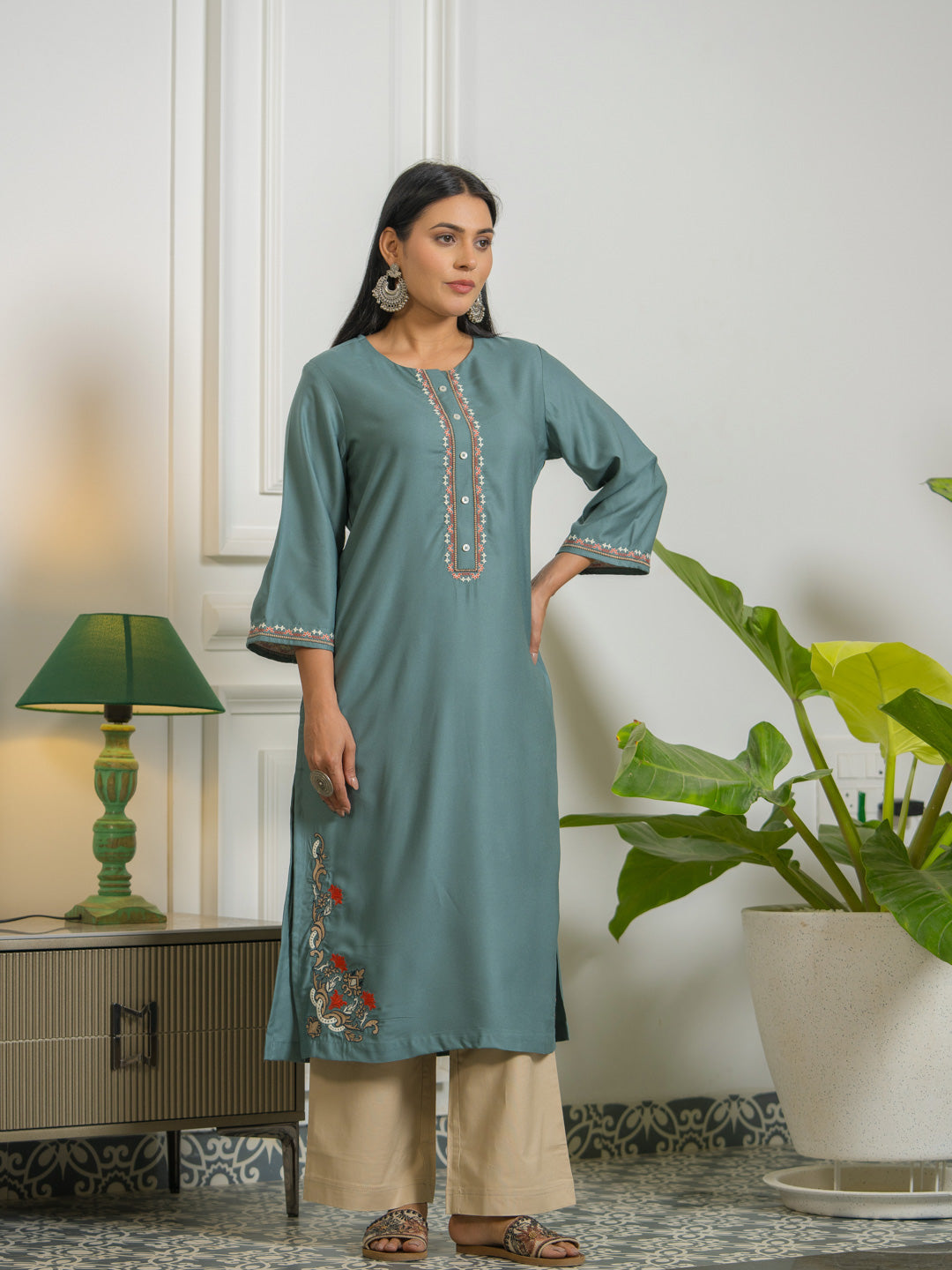 Designer Kurta with Sleeve Detail - Etiquette Apparel