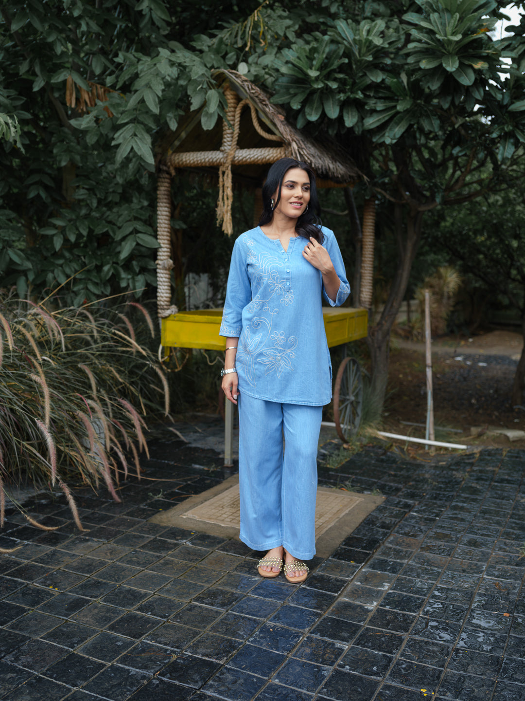 Bold in Blue Denim Co-Ord Set - Etiquette Apparel