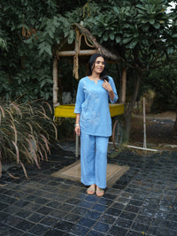 Bold in Blue Denim Co-Ord Set - Etiquette Apparel