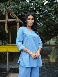 Bold in Blue Denim Co-Ord Set - Etiquette Apparel