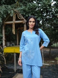 Bold in Blue Denim Co-Ord Set - Etiquette Apparel