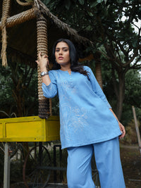 Bold in Blue Denim Co-Ord Set - Etiquette Apparel