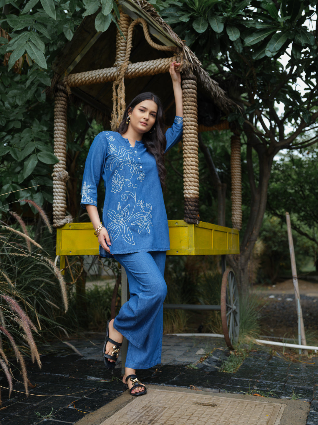 Bold in Blue Denim Co-Ord Set - Etiquette Apparel