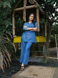 Bold in Blue Denim Co-Ord Set - Etiquette Apparel