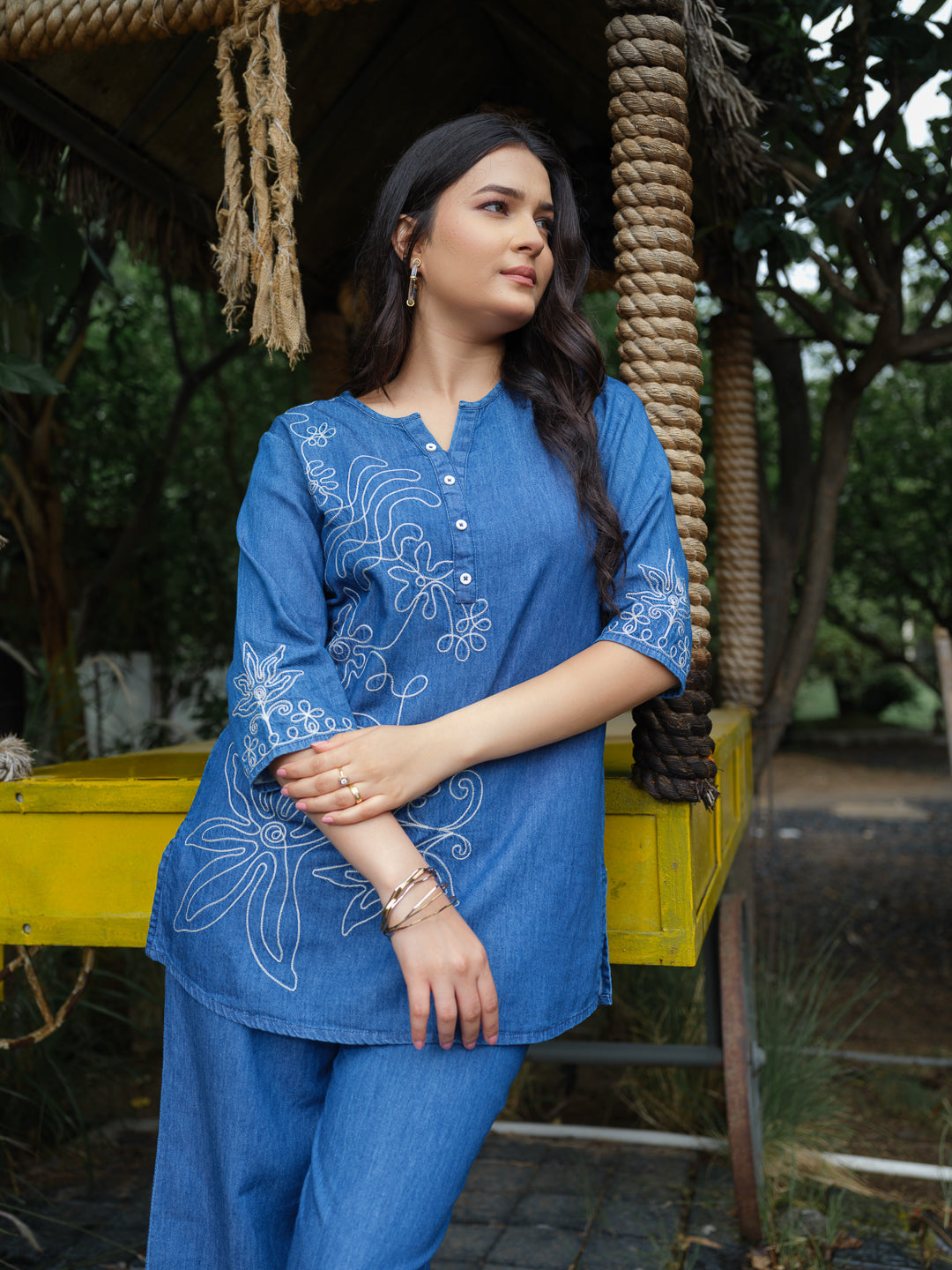 Bold in Blue Denim Co-Ord Set - Etiquette Apparel