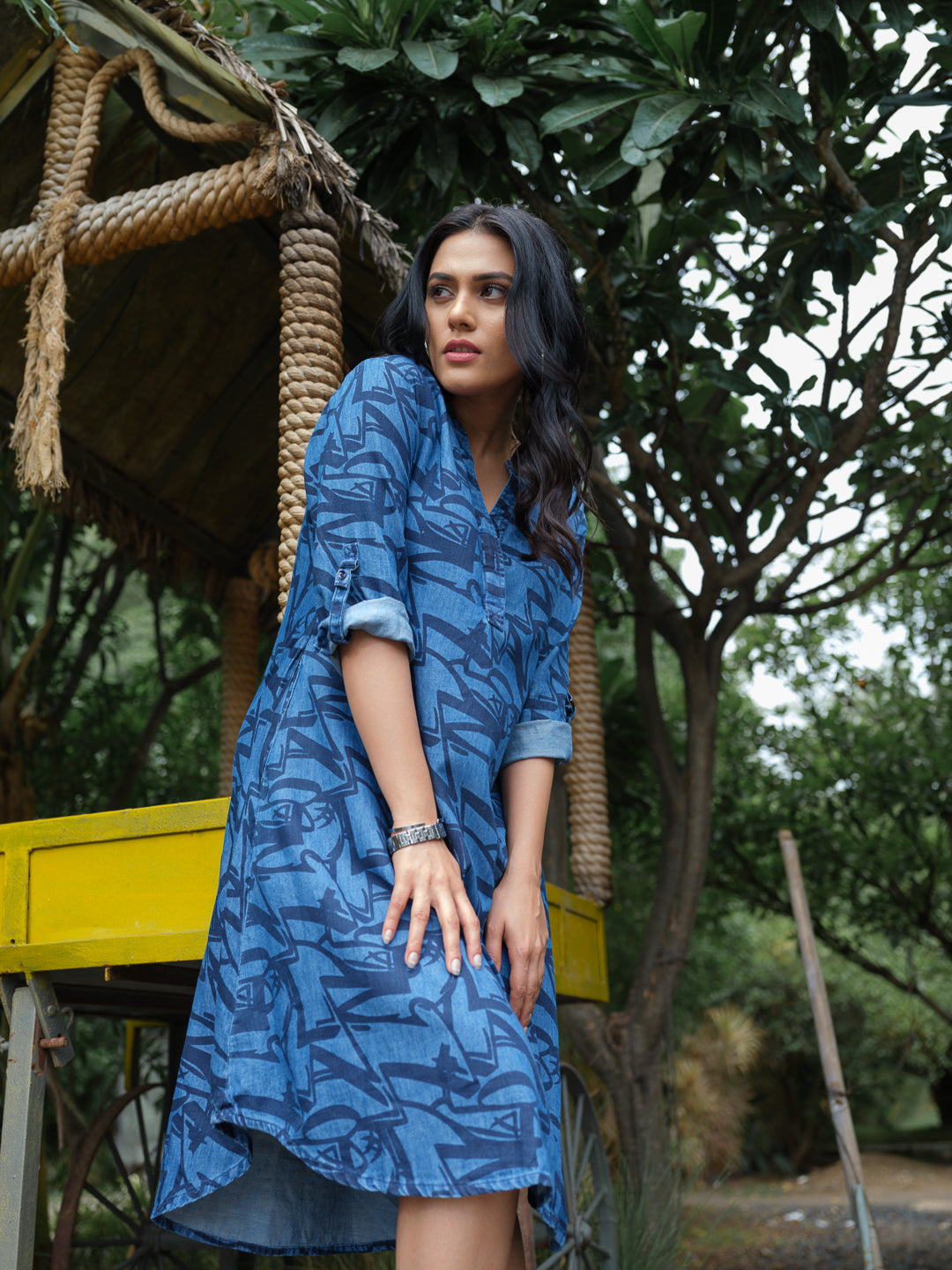 Denim Dare Indigo Dress - Etiquette Apparel
