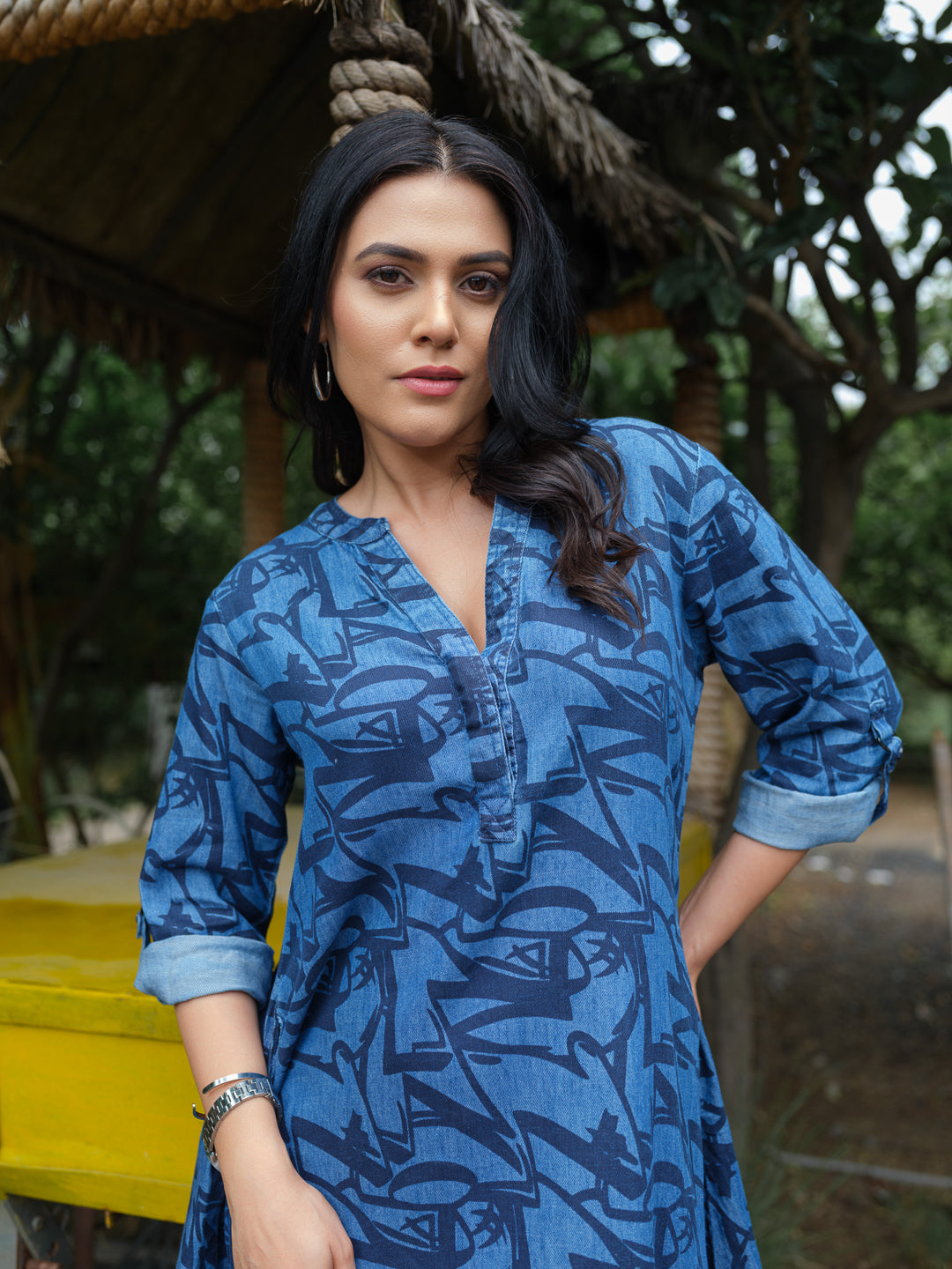 Denim Dare Indigo Dress - Etiquette Apparel