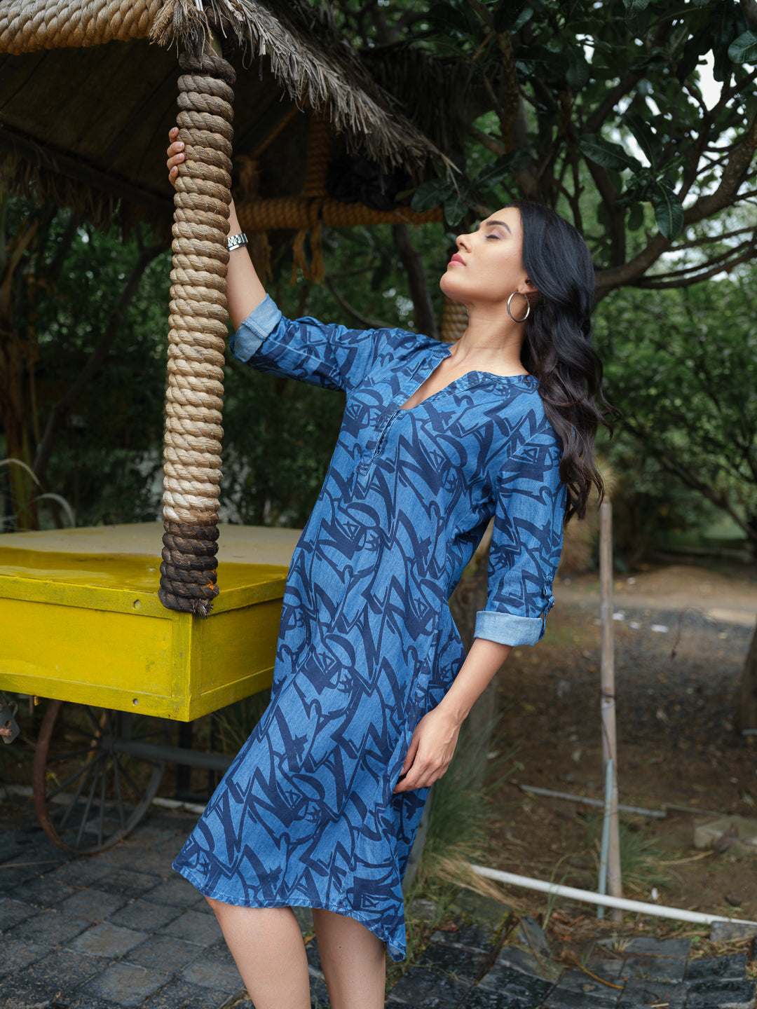 Denim Dare Indigo Dress - Etiquette Apparel