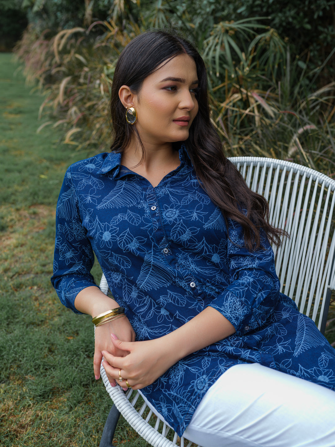 Product Carousel Image 2: Bloom & Go Indigo Floral Top