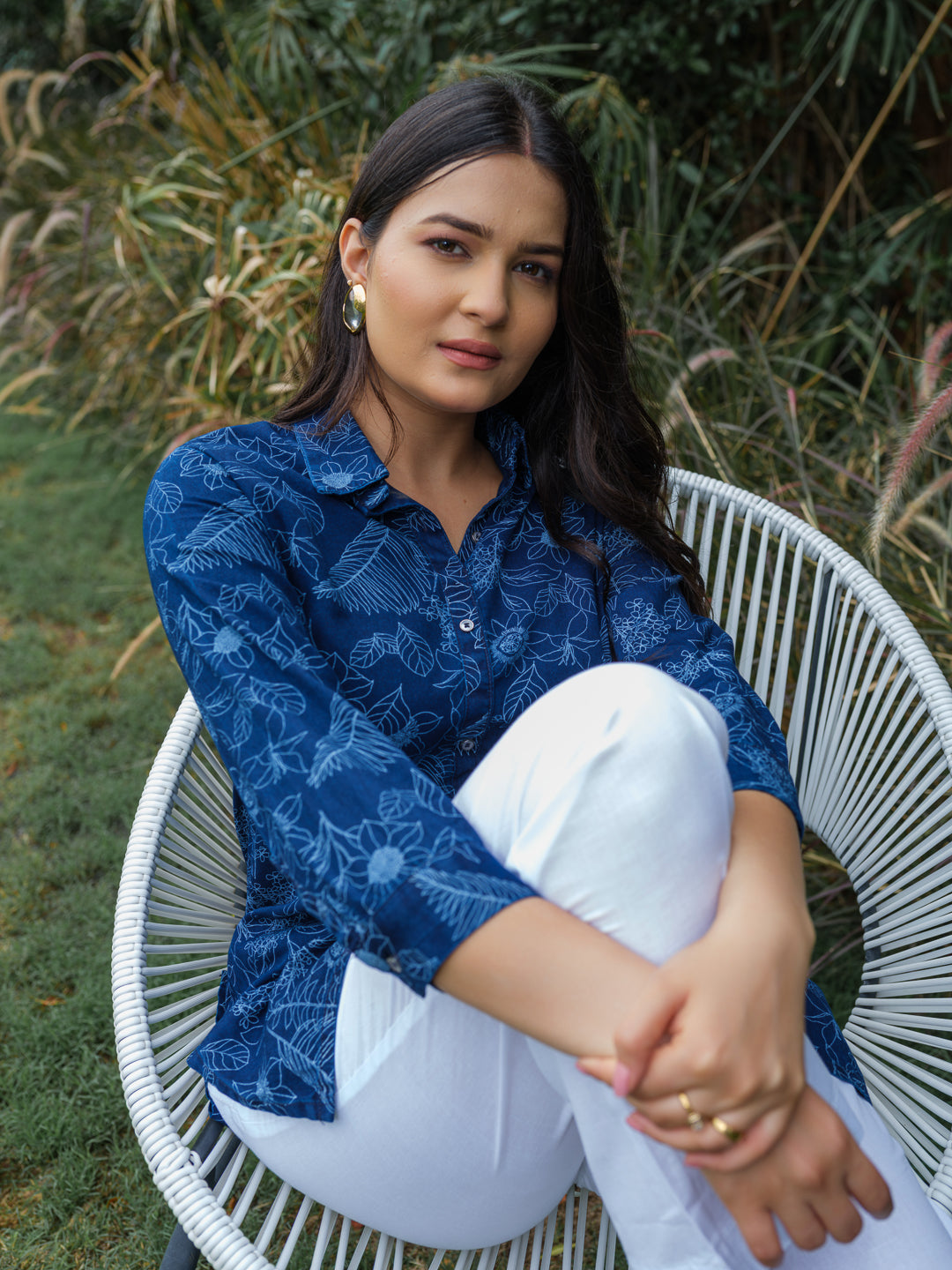 Product Carousel Image 3: Bloom & Go Indigo Floral Top
