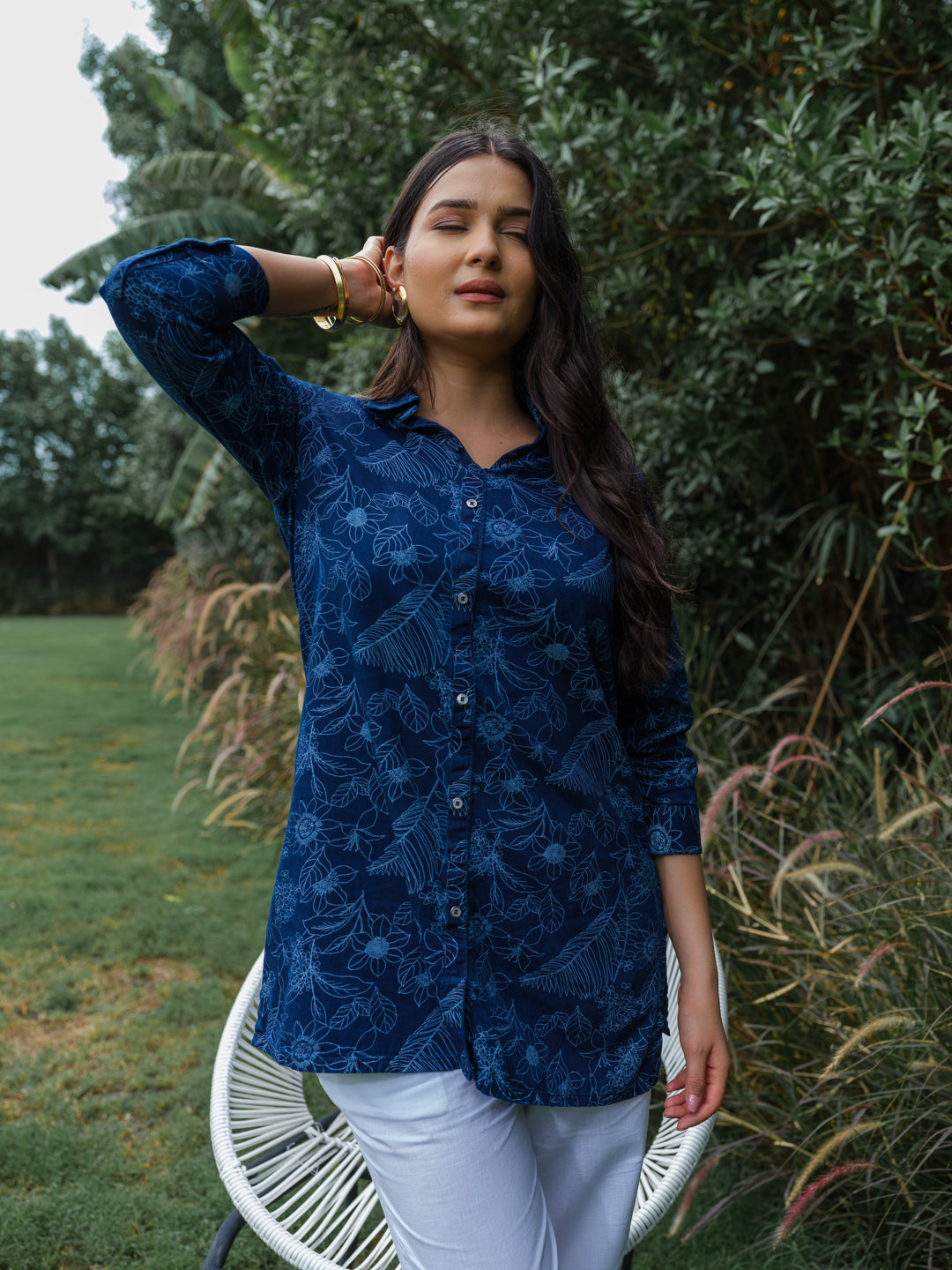 Product Carousel Image 6: Bloom & Go Indigo Floral Top