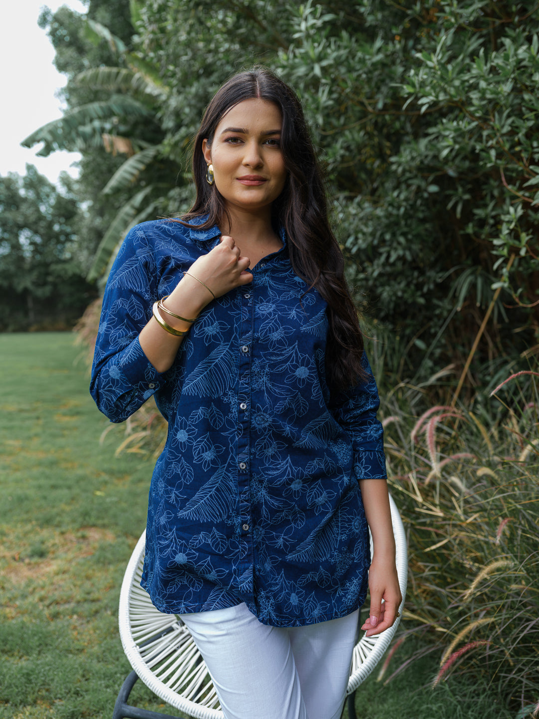 Product Carousel Image 5: Bloom & Go Indigo Floral Top
