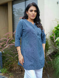 Product Carousel Image 4: Blue Print Party Indigo Top