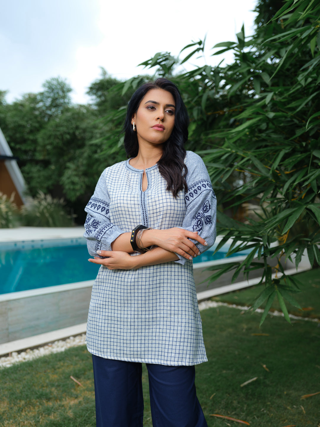 Check and Charm Short Top - Etiquette Apparel