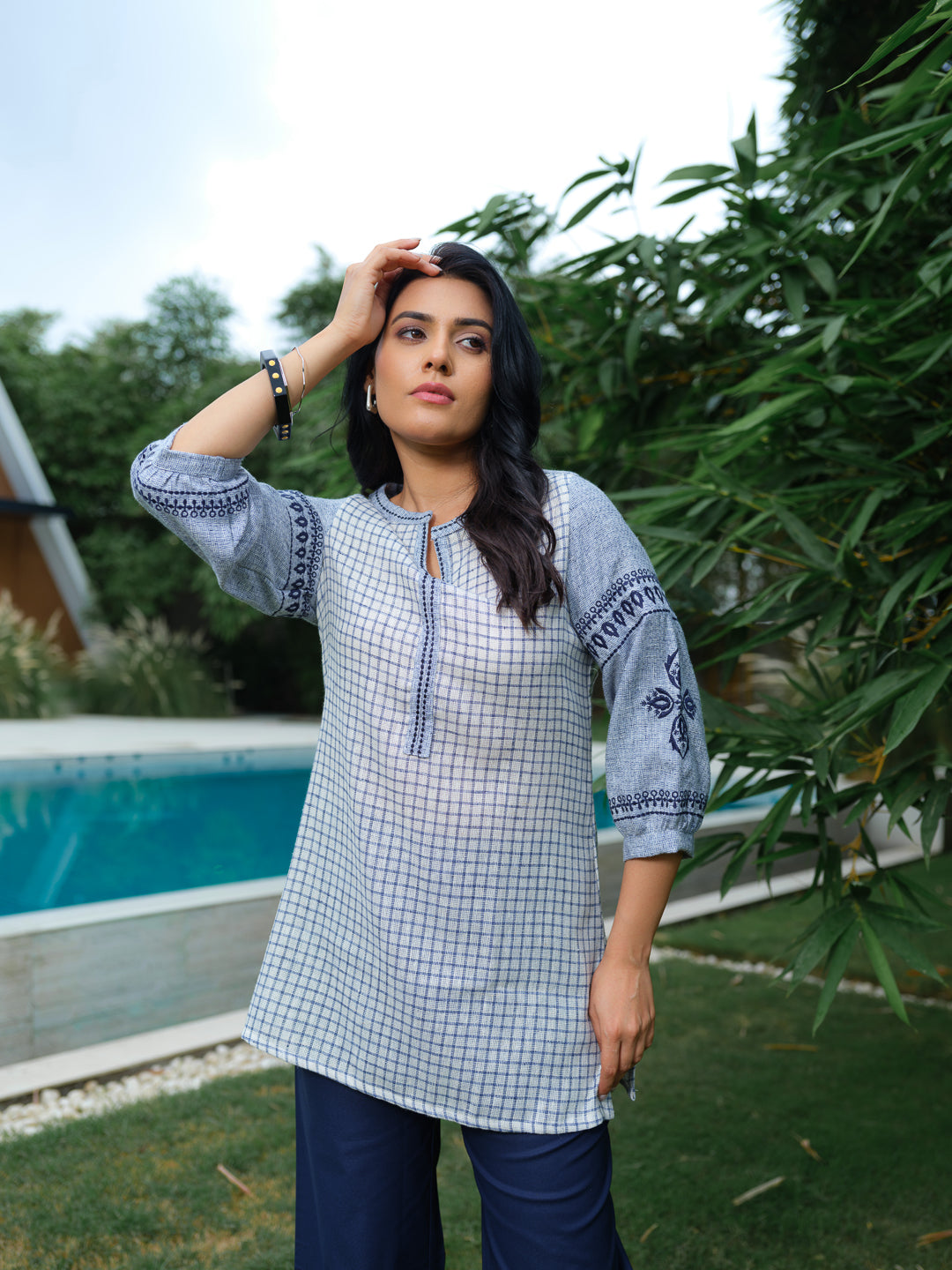 Check and Charm Short Top - Etiquette Apparel