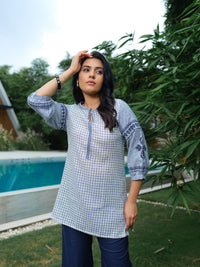 Check and Charm Short Top - Etiquette Apparel