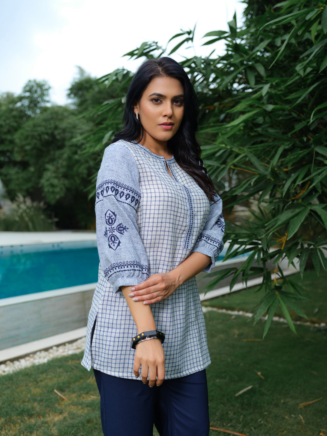Check and Charm Short Top - Etiquette Apparel 