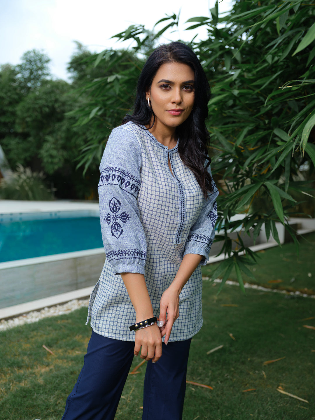 Check and Charm Short Top - Etiquette Apparel